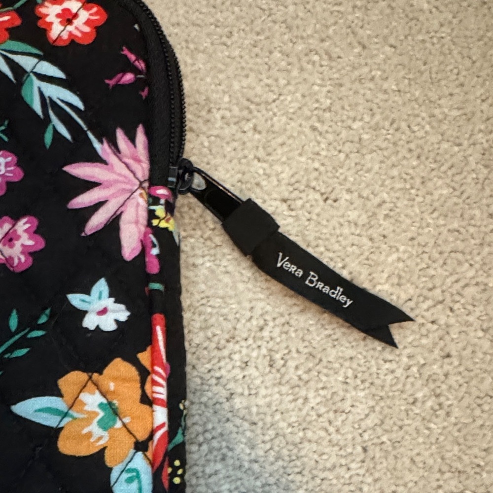 Vera Bradley Black Multicolor Floral Tablet Bag - Picture 4 of 6